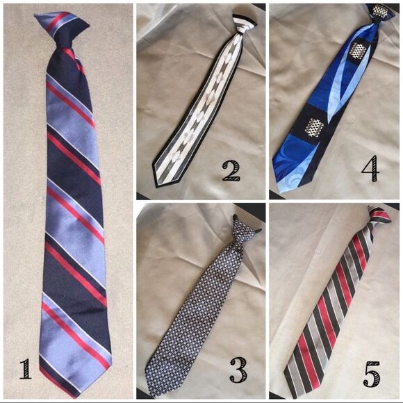 Kids Clip On Ties Blue Red - Picture 1 of 6